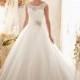 Mori Lee 2607 Lace Sleeve Ball Gown Wedding Dress - Crazy Sale Bridal Dresses