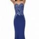 Royal Blue Beaded Long Gown by Elizabeth K - Color Your Classy Wardrobe