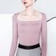 Must-have Elegant Simple Slimming Square One Color 9/10 Sleeves Knitted Sweater Basic Top - Bonny YZOZO Boutique Store