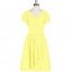 Lemon Azazie Luna - Chiffon Knee Length Back Zip V Neck Dress - Simple Bridesmaid Dresses & Easy Wedding Dresses