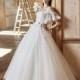 Tarik Ediz 2017 G2046 Ivory Chapel Train Sweet Square Butterfly Sleeves Ball Gown Tulle Appliques Bridal Dress - Charming Wedding Party Dresses