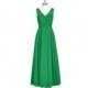 Emerald Azazie Eileen - Floor Length Chiffon And Lace V Neck Illusion Dress - Simple Bridesmaid Dresses & Easy Wedding Dresses