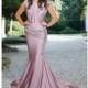 MNM Couture - L0001 Ruched V-Neck Mermaid Dress - Designer Party Dress & Formal Gown