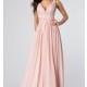 Sleeveless V-Neck Long Pink Prom Gown - Brand Prom Dresses