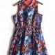 Vogue Solid Color Curvy Sleeveless Star Jacquard Dress - Lafannie Fashion Shop