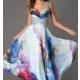 Floor Length Floral Print Dress by Dave and Johnny - Brand Prom Dresses