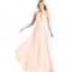 Pearl_pink Azazie Melody - Halter Floor Length Chiffon Back Zip Dress - Charming Bridesmaids Store