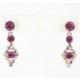 Helens Heart Earrings JE-X588-S-Fuchsia Helen's Heart Earrings - Rich Your Wedding Day