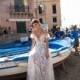 Muse by Berta 2018 BRIDGET Lace Appliques Sweep Train Open Back Blush Butterfly Sleeves Aline Spaghetti Straps Wedding Dress - Fantastic Wedding Dresses