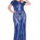 Mac Duggal - 4676F Sparkling Sequined Illusion Jewel Sheath Dress - Designer Party Dress & Formal Gown