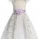 Lilac Floral Embroidered Organza Girl Dress Style: D4190 - Charming Wedding Party Dresses
