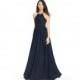 Dark_navy Azazie Kailyn - Strap Detail Floor Length Chiffon Halter Dress - Simple Bridesmaid Dresses & Easy Wedding Dresses