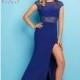 Black Flash 77040L - Cap Sleeves High Slit Jersey Knit Sheer Dress - Customize Your Prom Dress