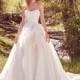 Maggie Sottero Spring/Summer 2017 Bianca Marie Covered Button Ivory Organza Strapless Chapel Train Ball Gown Dress For Bride - HyperDress.com