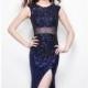 Midnight Embellished Slit Gown by Primavera Couture - Color Your Classy Wardrobe
