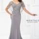 Montage by Mon Cheri - 118967 Illusion V-neckline Sheath Gown - Designer Party Dress & Formal Gown