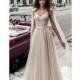 Julie Vino Fall/Winter 2018 1506 Blush Sleeveless Sweetheart Ball Gown Sweet Chapel Train Tulle Beadin Dress For Bride - Stunning Cheap Wedding Dresses