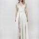 Aida Kapociute 2017 Unique Cap Sleeves Aline Ivory Floor-Length Sweet Illusion Beading Satin Garden Bridal Gown - Fantastic Wedding Dresses