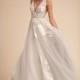 BHLDN Spring/Summer 2018 Hearst Sweet Tulle Sweep Train Embroidery Spring Grey Sleeveless V-Neck Aline Bridal Dress - Bridesmaid Dress Online Shop