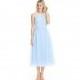 Sky_blue Azazie Eva - Scoop Tulle And Lace Back Zip Tea Length Dress - Charming Bridesmaids Store