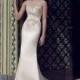 Graceful Stretch Satin Bateau Neckline Sheath Wedding Dress With Embroidery & Rhinestones - overpinks.com