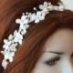 Bridal Headpiece leaf Floral, leaf Floral Headband Wedding, Headpiece for Wedding, Hair Jewelry, Hair Accessory - $57.00 USD
