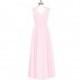 Candy_pink Azazie Eileen - Chiffon And Lace Illusion V Neck Floor Length Dress - Charming Bridesmaids Store