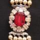 Vintage Pompadour Pearl Necklace