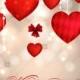 Happy Valentines Day card with various hearts. All you need is love. Love will not wait