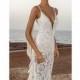 Gala by Galia Lahav 2017 GALA-804 Straps Fit & Flare Chapel Train Sleeveless Sexy Nude Embroidery Chiffon Bridal Gown - Brand Wedding Dresses