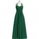Dark_green Azazie Savannah - Floor Length Chiffon Halter Bow/Tie Back Dress - Simple Bridesmaid Dresses & Easy Wedding Dresses