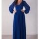 Bridesmaid Cobalt Blue Chiffon Dress.Maxi Dress Formal,Party Dress floor Length - Hand-made Beautiful Dresses