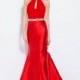 Jovani - 53206 Beaded High Halter Taffeta Mermaid Gown - Designer Party Dress & Formal Gown