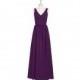 Grape Azazie Keyla - Chiffon V Back V Neck Floor Length Dress - Simple Bridesmaid Dresses & Easy Wedding Dresses