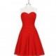 Red Azazie Sofia - Chiffon Back Zip Sweetheart Knee Length Dress - Charming Bridesmaids Store