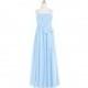 Sky_blue Azazie Ellie JBD - Floor Length Chiffon Straight Back Zip Dress - Charming Bridesmaids Store