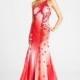 Blush - P024 Asymmetric Floral Embellished Evening Gown - Designer Party Dress & Formal Gown