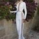 Dany Mizrachi Spring/Summer 2018 DM12/18 S/S Floor-Length White Vogue High Neck Beading Long Sleeves Jumpsuit - Rosy Bridesmaid Dresses