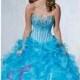 Turquoise Embellished Strapless Sweetheart Gown by Fiesta Gown - Color Your Classy Wardrobe