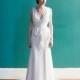 Carol Hannah - Spring 2013 - Winchester Sleeveless Crepe A-Line Wedding Dress with a Deep V-Neck and Draped Peplum - Stunning Cheap Wedding Dresses