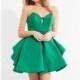 Emerald Strapless Pleated Dress by Rachel Allan Short - Color Your Classy Wardrobe