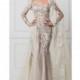 Maison Yeya 2017 Appliques Nude Cathedral Train Split Silk Long Sleeves Fit & Flare Illusion Dress For Bride - Brand Prom Dresses