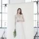 Divine Atelier 2018 Tiara White Sweet Sweep Train Aline Illusion Flare Sleeves Tulle Beading Bridal Dress - 2018 Unique Wedding Shop