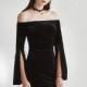 Vintage Split Bateau Swan Tie Black Mini Dress Dress Skirt - Bonny YZOZO Boutique Store
