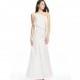 Ivory Azazie Nadia - One Shoulder Floor Length Chiffon Side Zip Dress - Simple Bridesmaid Dresses & Easy Wedding Dresses