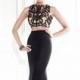 Black Embroidered Two Piece Set Gown by Tarik Ediz - Color Your Classy Wardrobe
