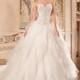 Elegant Tulle & Organza Sweetheart Neckline Natural Waistline Ball Gown Wedding Dress With Beadings & Rhinestons - overpinks.com