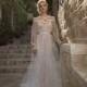 Dany Mizrachi Spring/Summer 2018 DM34/18 S/S Sweep Train Sweet Ivory Long Sleeves Illusion Aline Beading Tulle Wedding Dress - Fantastic Wedding Dresses