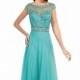Jade Lace A-Line Chiffon Gown by Elizabeth K - Color Your Classy Wardrobe