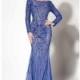 MNM Couture - 10593 Bejeweled Illusion Bateau Trumpet Dress - Designer Party Dress & Formal Gown